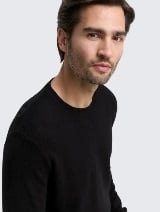 Pulover od pamuka i kašmira - Crna_7159988