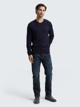 Džemper od pamuka i kašmira - Plava_7666514