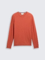 Pulover din bumbac şi caşmir - Portocaliu_1013132
