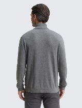 Pulover din bumbac şi caşmir - Gri_1469281