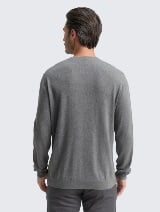 Pulover din bumbac şi caşmir - Gri_6208081