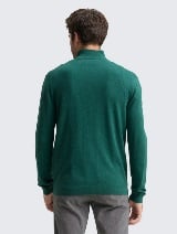 Pulover din bumbac şi caşmir - Verde_9586113