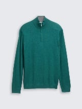 Pulover din bumbac şi caşmir - Verde_9586113