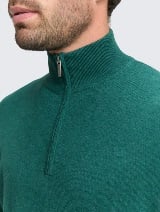 Pulover din bumbac şi caşmir - Verde_9586113