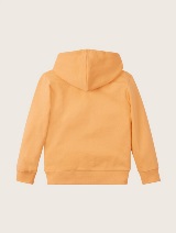 Pulover s kapuco z barvitim potiskom spredaj - Oranžna_7982028