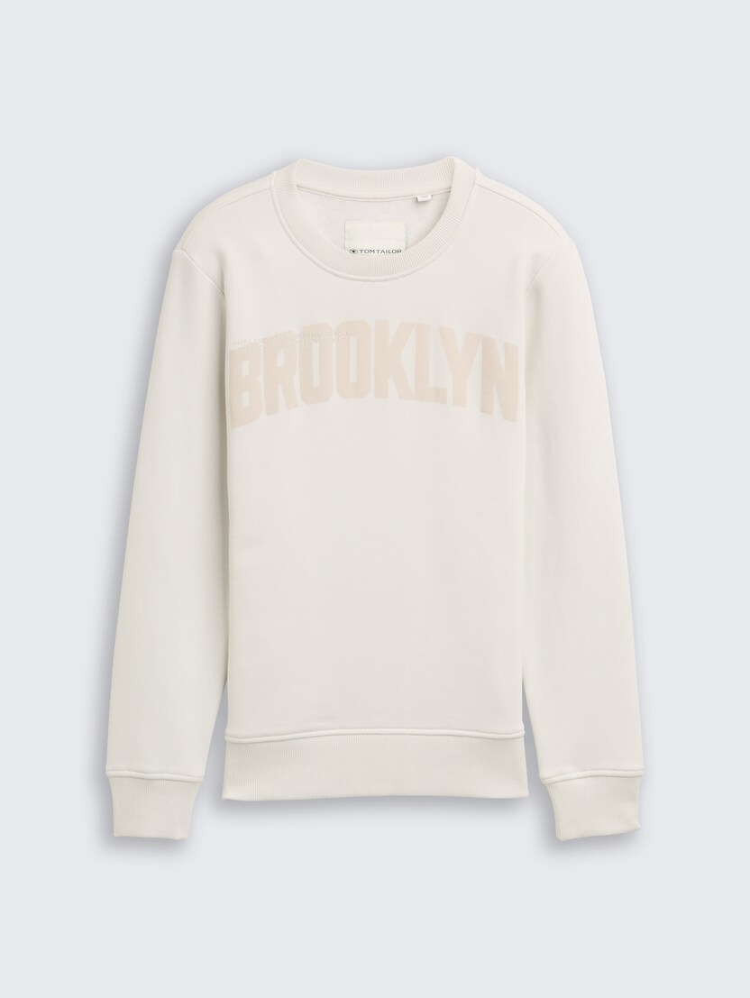 Pulover s potiskom - Bela-1047294-32257