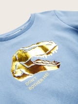 Pulover s potiskom dinozavra - Modra_2651357