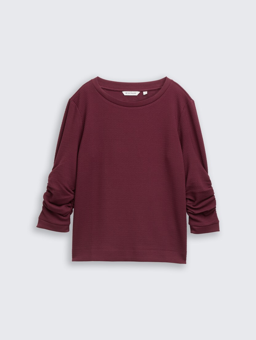 Teksturirana majica dugih rukava - Crvena