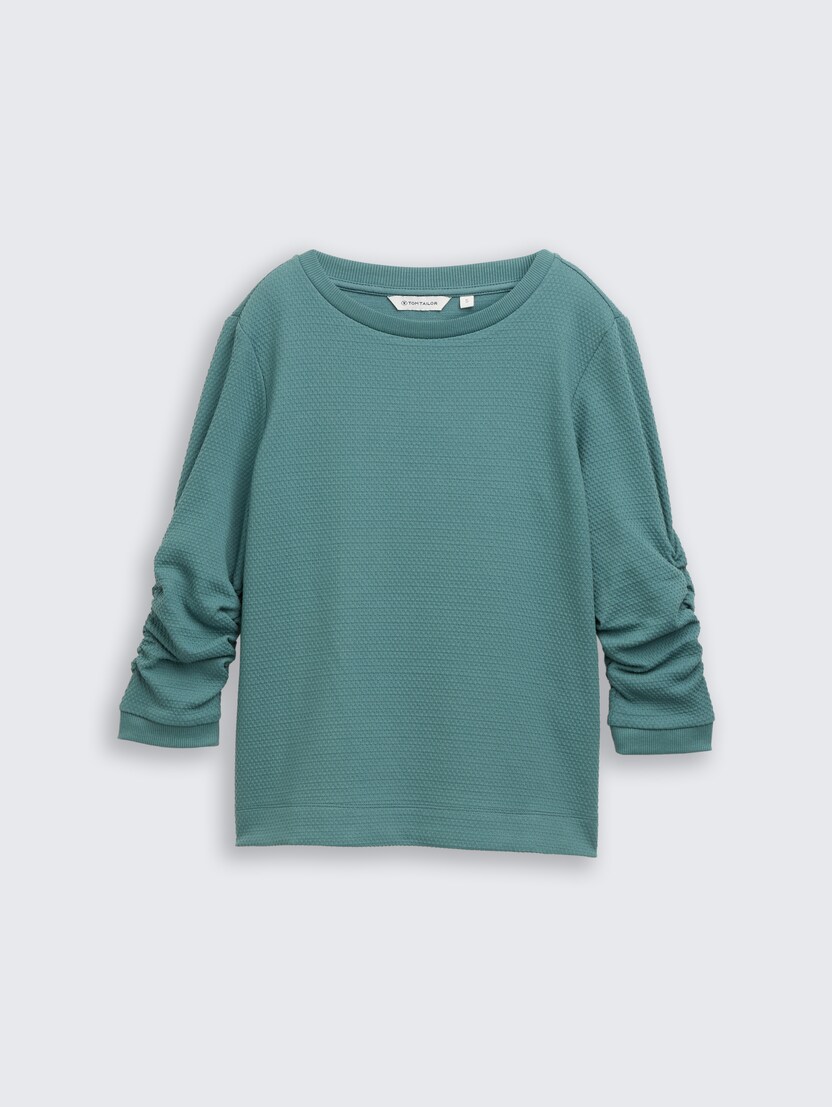 Teksturirana majica dugih rukava - Zelena-1044765-10697-14