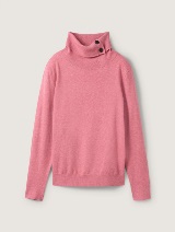 Pulover cu detaliu cu nasturi - Roz_6652600