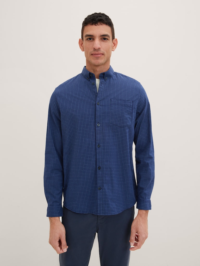Vichy karirana košulja od rastegljivog materijala - Plava_8460290