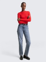 Pulover tricotat cu nervuri - Roşu_8983980