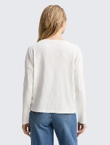 Majica rebraste strukture - Bela_4523000