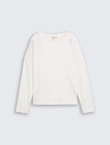 Majica rebraste strukture - Bela_4523000