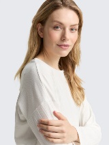 Majica rebraste strukture - Bela_4523000