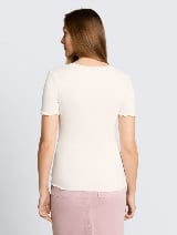 Majica rebraste strukture - Bela_8138795