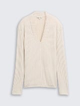 Majica rebraste strukture - Bež_137666