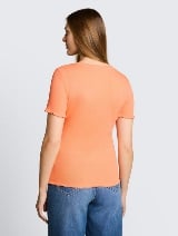 Tricou cu textură rib - Portocaliu_5477129