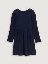 Rochie cu textură rib - Albastru_998978