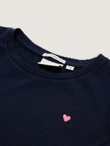 Rochie cu textură rib - Albastru_998978