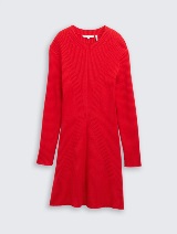 Rochie cu textură rib - Roşu_2610763