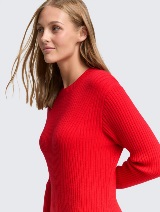 Rochie cu textură rib - Roşu_2610763