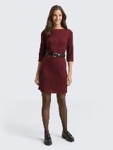 Rochie cu textură rib - Roşu_654876