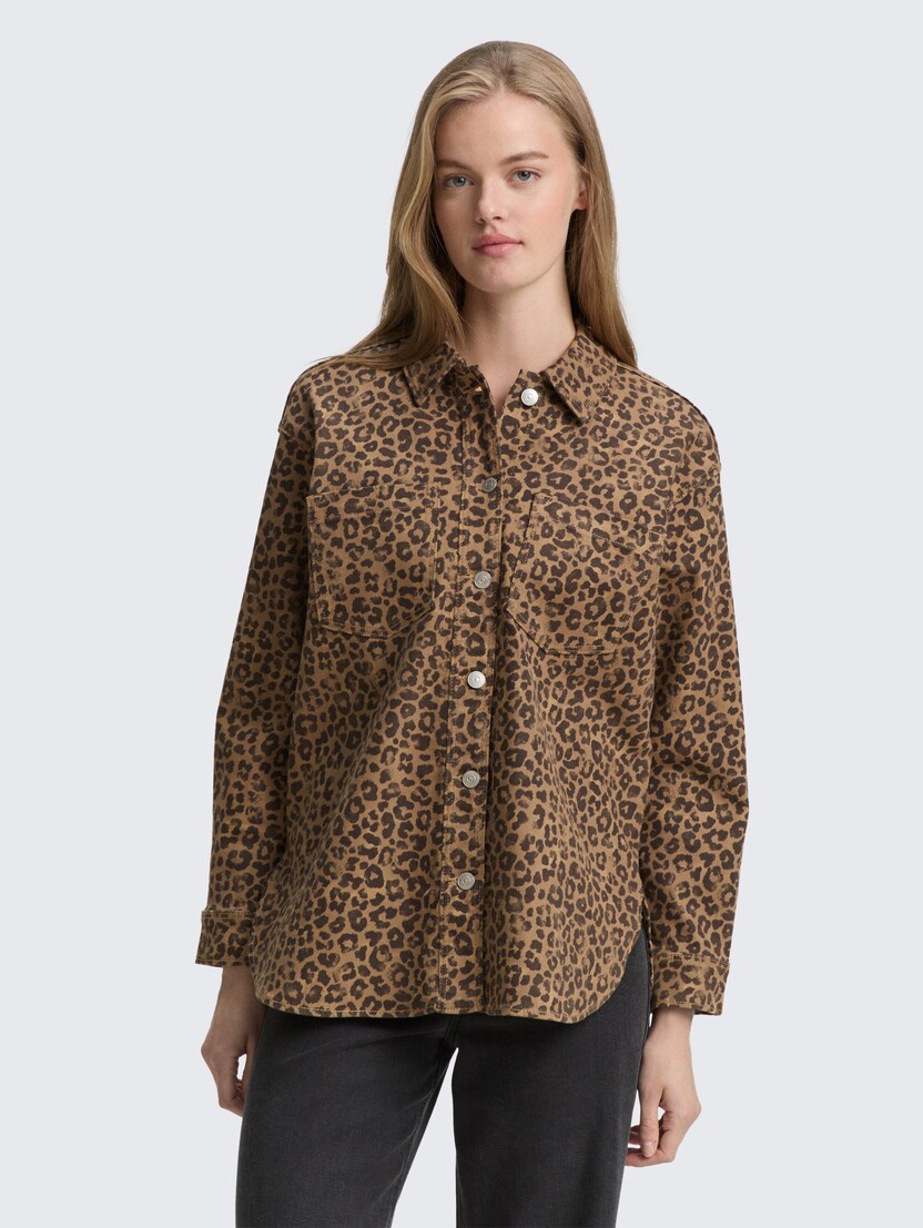 Široka srajca iz džinsa - Vzorec-večbarvna-1047923-38819