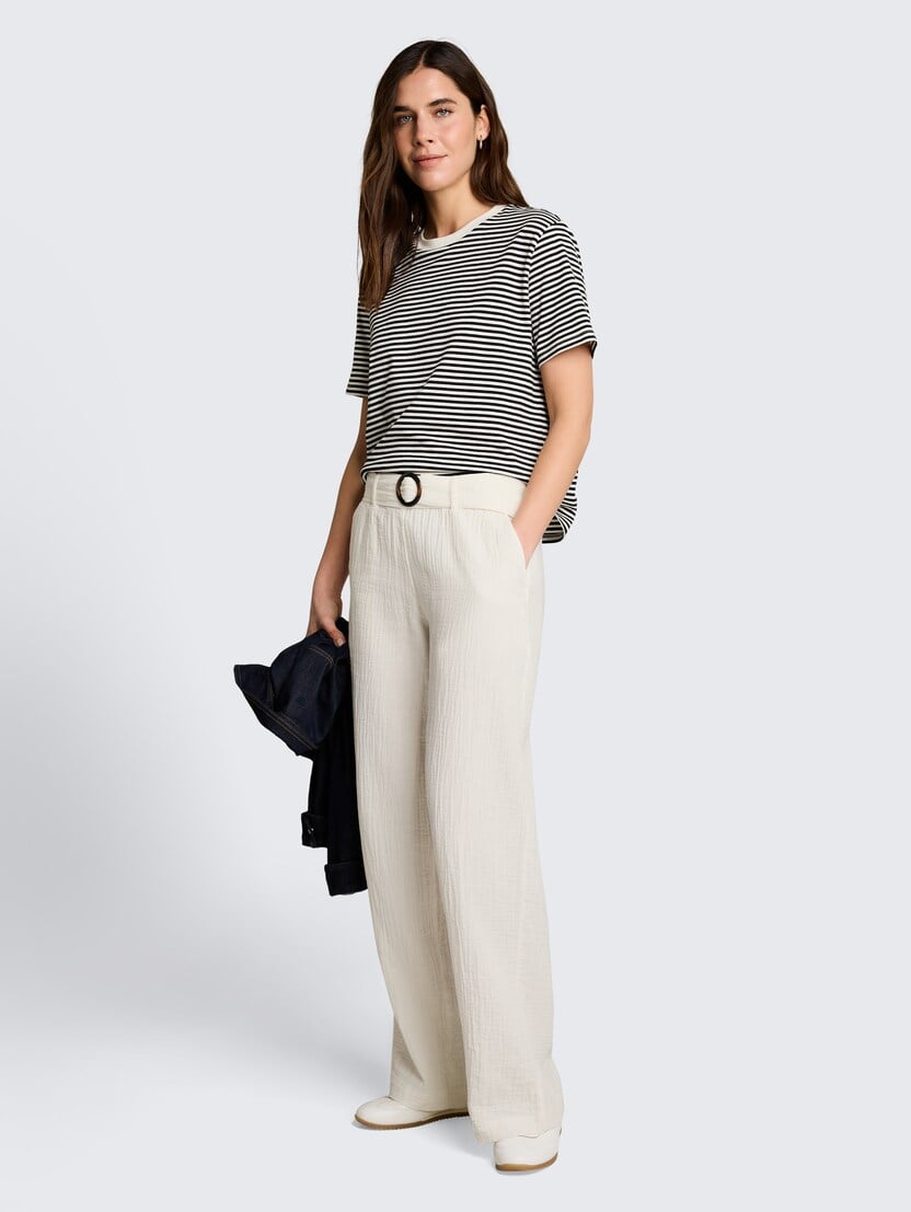  Pantaloni cu crac larg - Alb-1051390-10315-16