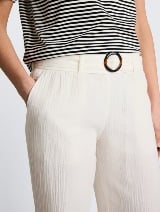 Pantaloni cu crac larg - Alb_1948722