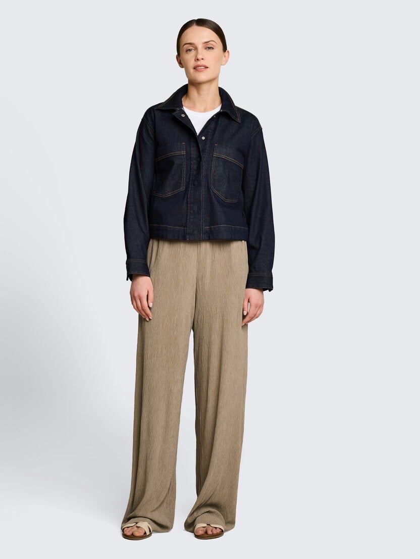 Pantaloni cu crac larg - Verde_2550855
