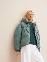 Moderna kratka puffer  jakna - Zelena_6402564