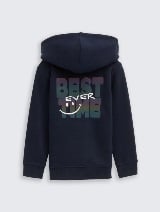 Jachetă cu glugă şi imprimeu - Albastru_9020811