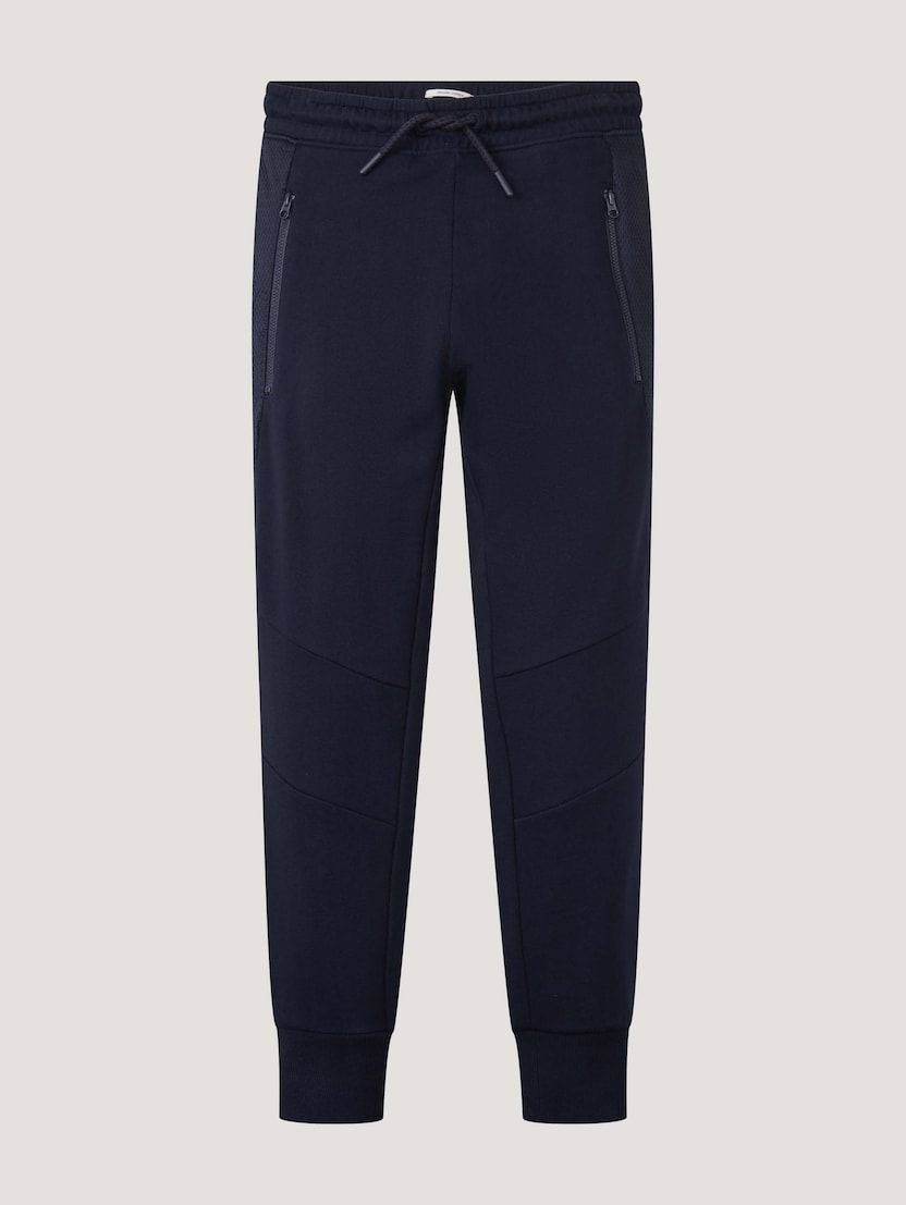 Športne hlače z mrežastimi detajli - Modra_3683229