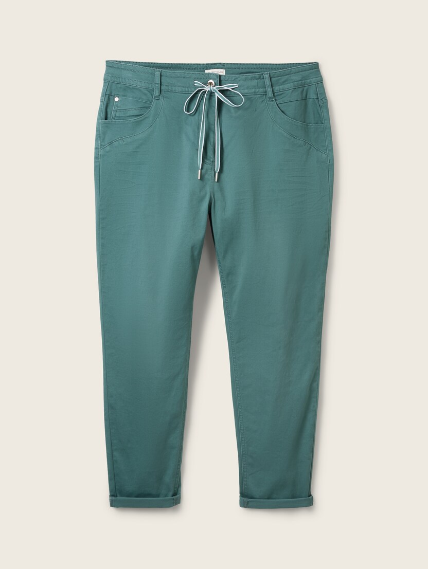 Sproščene tapered hlače - Zelena-1041284-10697