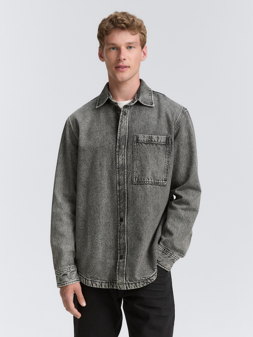 Cămaşă din denim - Gri-1047991-10219-16
