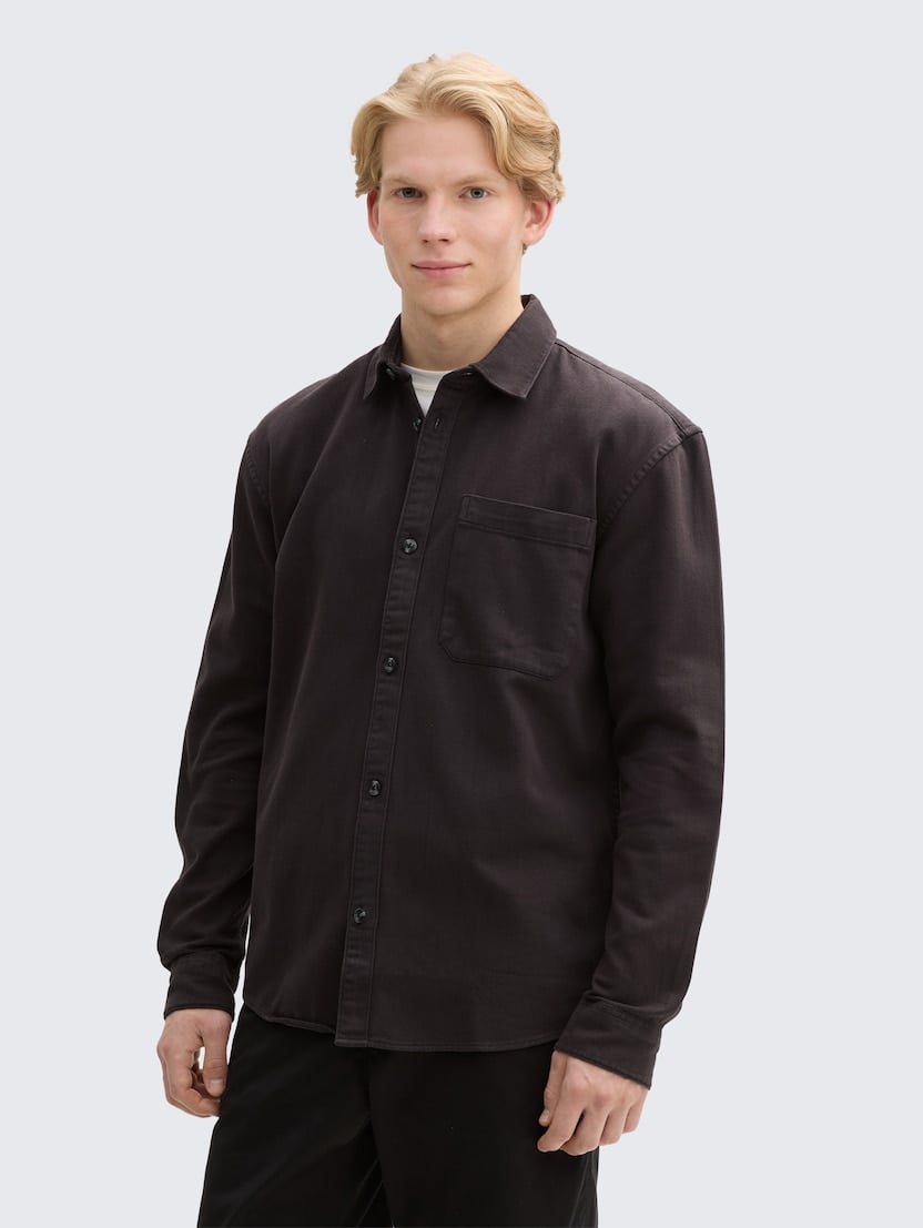 Cămaşă din twill - Gri_8827006