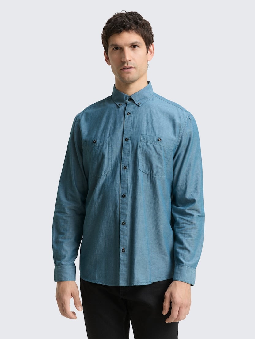 Cămaşă din twill - Verde-1048445-38974-16