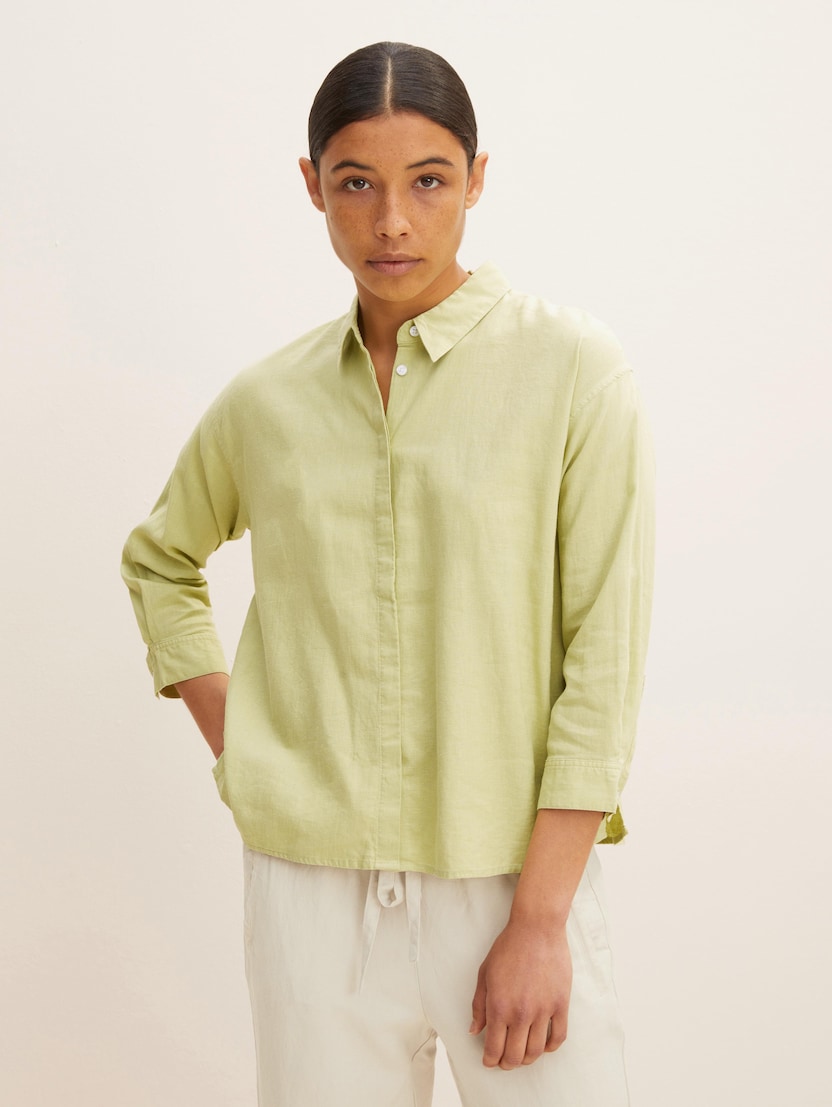 Košulja od mješavine lana - Zelena