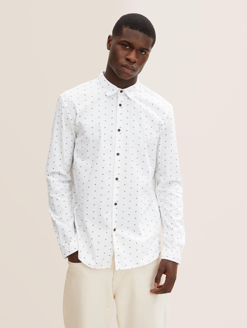 Majica dugih rukava s apstraktnim minimalističkim cvjetnim uzorkom - Uzorak-višebojna