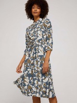 Košulja-haljina cvjetnog uzorka s 3/4 rukavima - Uzorak/višebojna_7578843