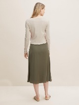 Suknja A-kroja srednje duljine s patentnim zatvaračem - Zelena_3550697
