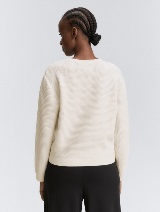 Strukirani pleteni džemper - Bela_916258