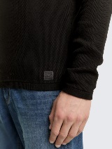 Pulover tricotat structurat - Negru_5220126