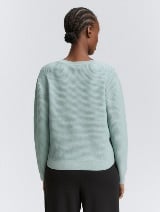 Strukirani pleteni džemper - Plava_9030974