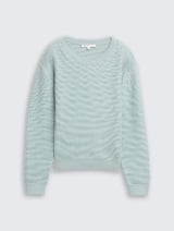 Strukirani pleteni džemper - Plava_9030974