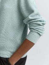 Strukirani pleteni džemper - Plava_9030974