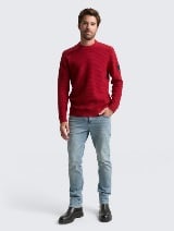 Strukturirani pleteni pulover - Crvena_8625134