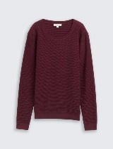 Strukturirani pleteni pulover - Crvena_9612957