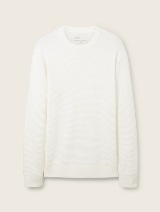 Strukturirani pleteni pulover - Bijela_8248532